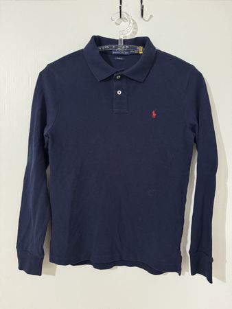 Ralph Lauren Polo Langarm Dunkelblau Grösse L 14-16 fit S