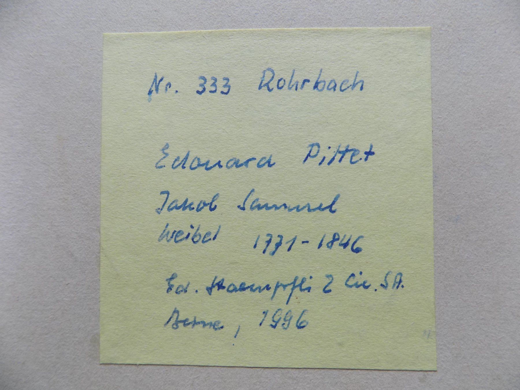 Incisioni: Rohrbach von Samuel Weibel – Usato da Risch venduto da Rischli15 8