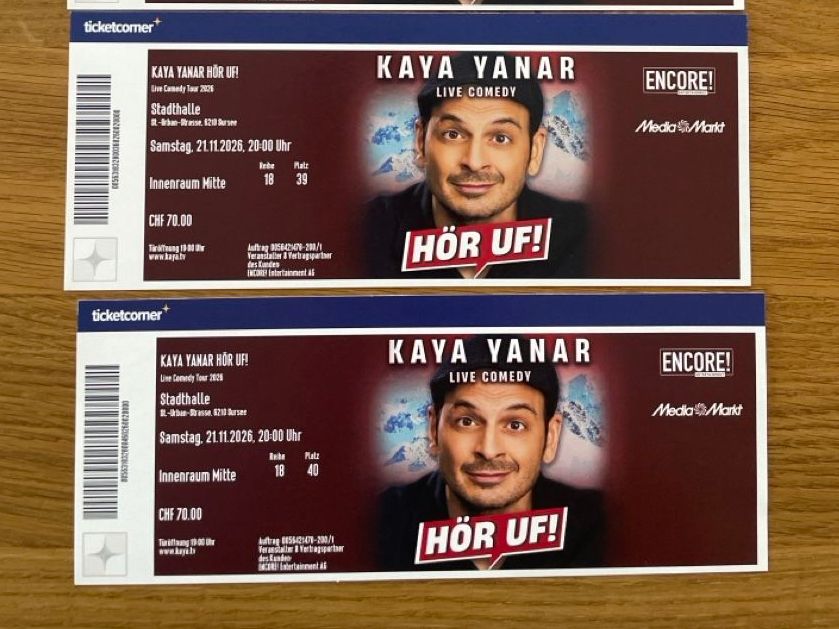 Biglietti: 2 Kaya Yanar Tickets Sursee – Nuovo e nell'imballaggio originale da Inwil venduto da Mutzli02