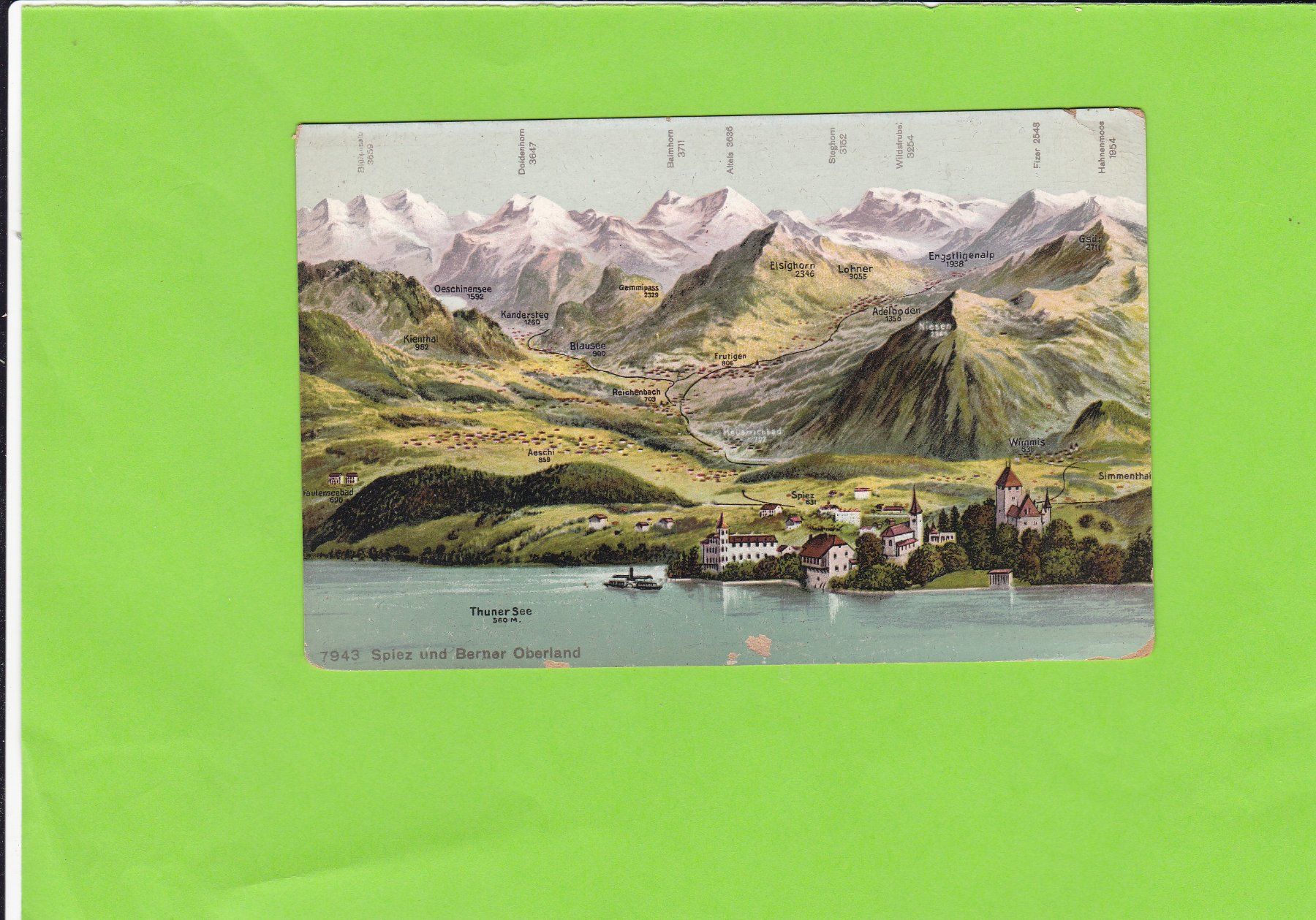 Ansichtskarten: Spiez und Berner Oberland – Gebraucht aus St. Peterzell von neckertal