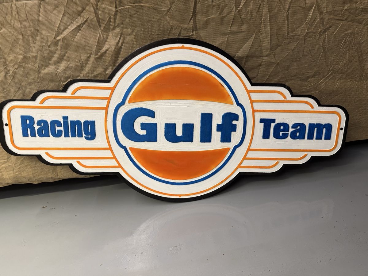 Gulf Oil Schilder: Gulf Racing ￼Team XXL Schild – Gebraucht aus Widnau von RetoW01
