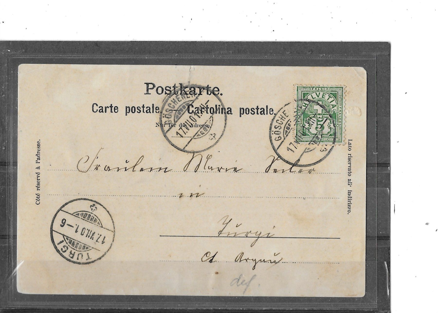Ansichtskarten: UR Gruss aus Göschenen 1901 – Gebraucht aus Schocherswil von Wilare 1