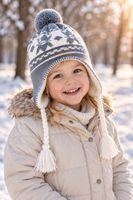 Warme Kinder Wintermütze mit Ohrenklappen, gefüttert