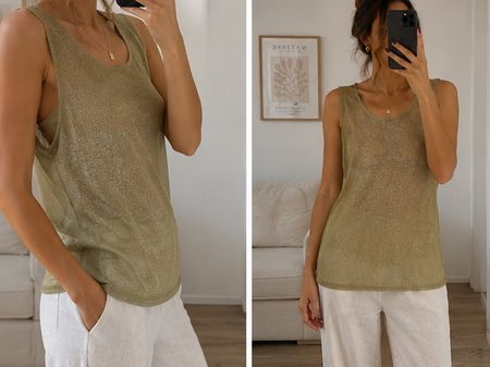 Glitzer Top Grün – Transparent – Grösse M/L – Sommer / Party