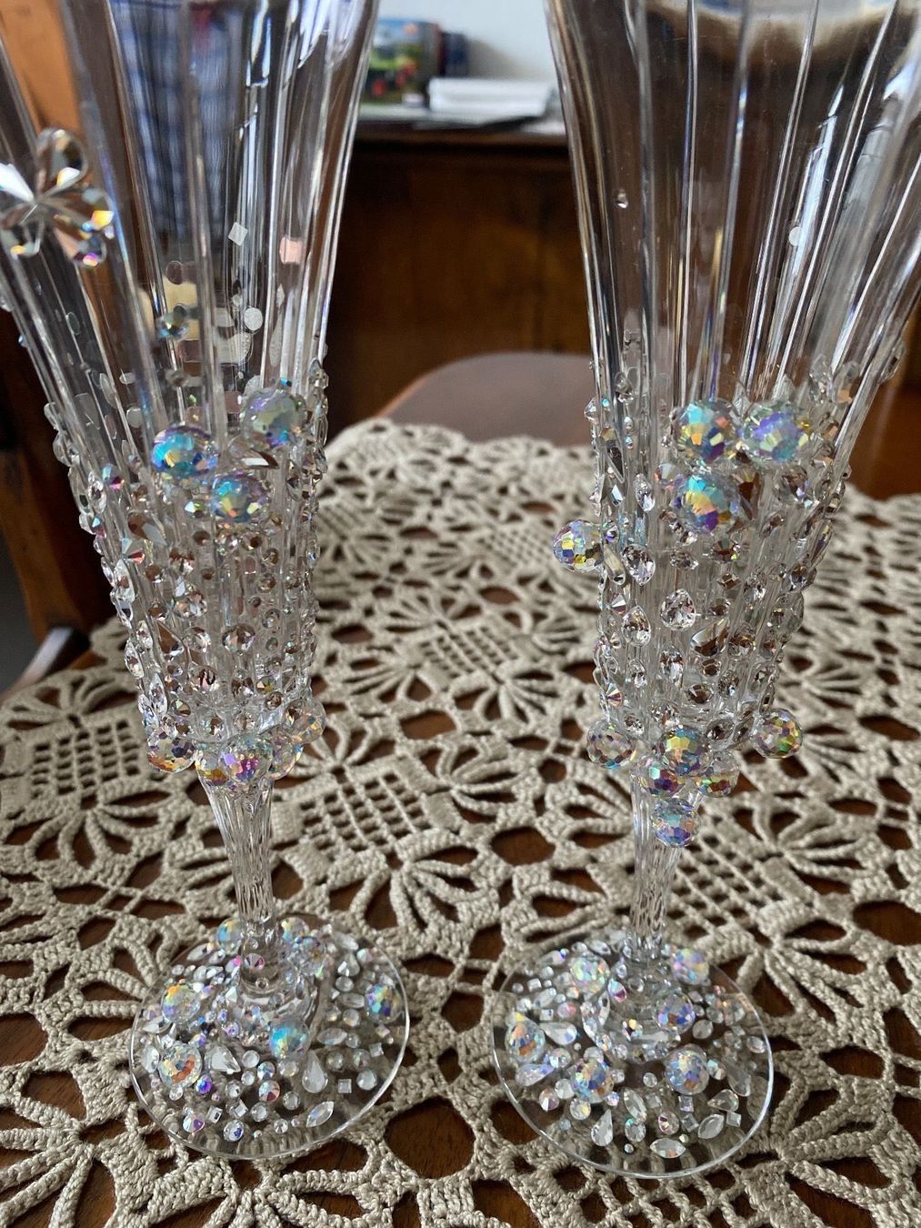 Bicchieri: 2/ Hochzeit glasses mit Swarovski – Usato da Mehlsecken venduto da Reymau 1
