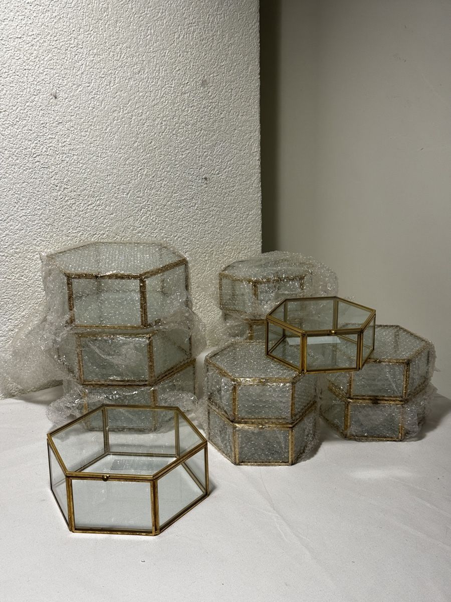 Portagioie: 12 Vintage Glasboxen/ Schmuckkästchen – Nuovo e nell'imballaggio originale da Stüsslingen venduto da leo_nzh6 5