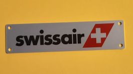 Swissair Aluschild selbstklebend 16×4cm neuwertig