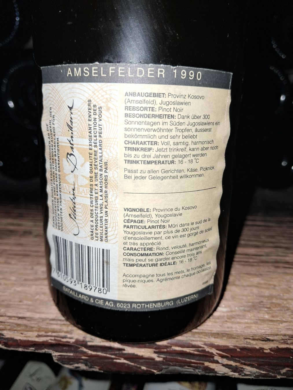 Vino: Amselfelder Tradition kosovo 1990 – Nuovo e nell'imballaggio originale da Le locle venduto da juliensaran 3