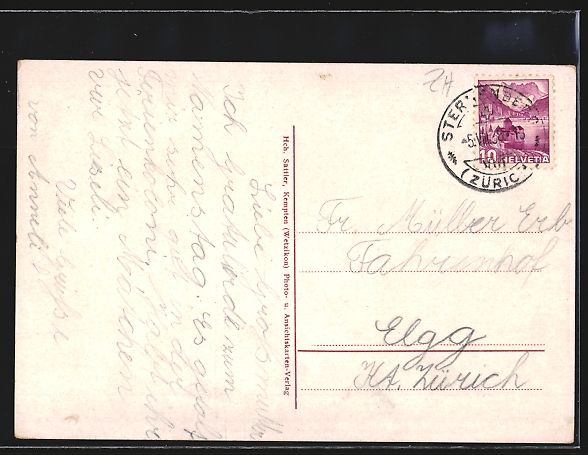 Cartoline postali: Sternenberg /Zch., Gasthaus Sonnenbad, I – Usato da Berlin venduto da bartko-reher 1