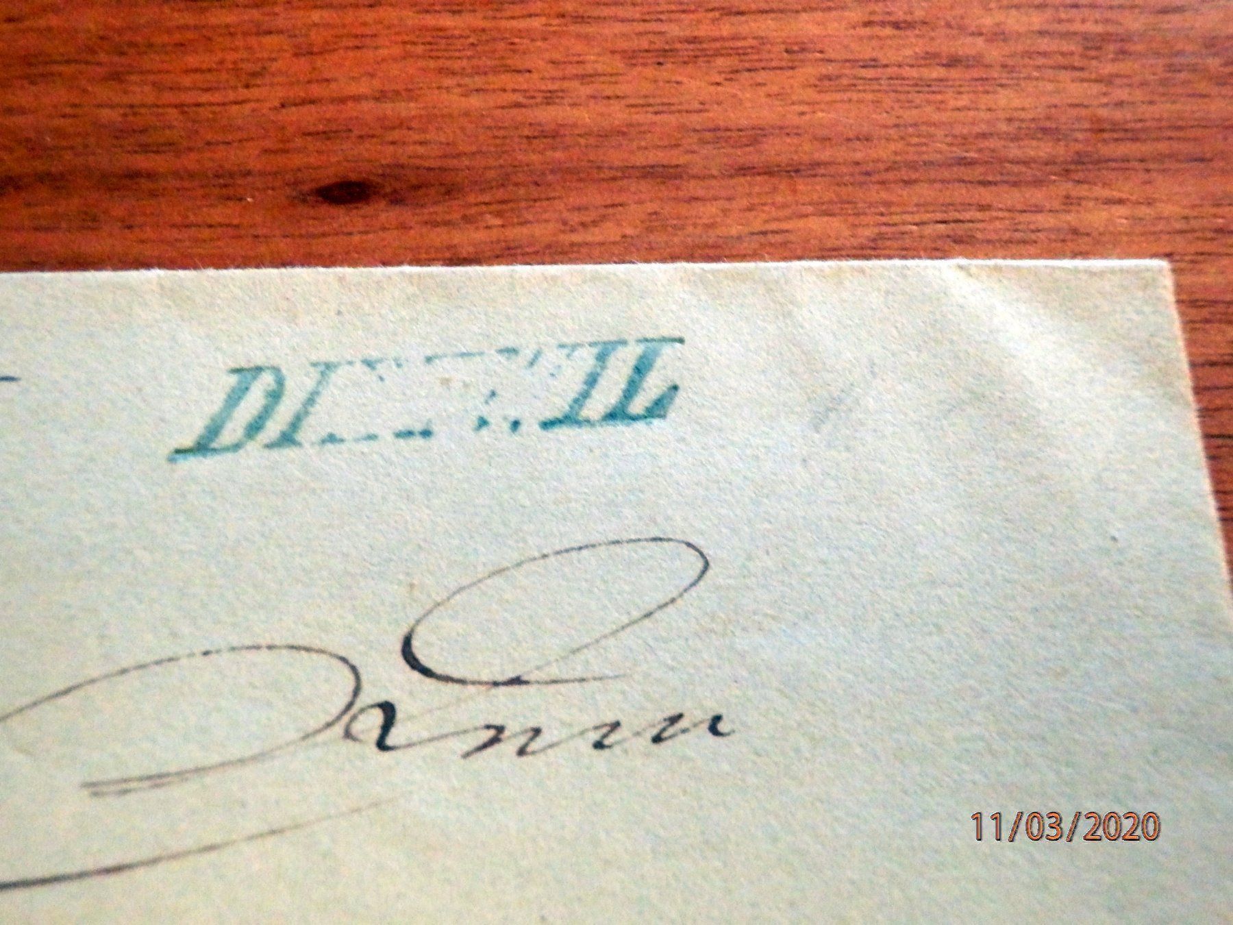 Timbri: schöner Brief mit blauem Balkenstempel – Usato da Ueberstorf venduto da dinbau 1