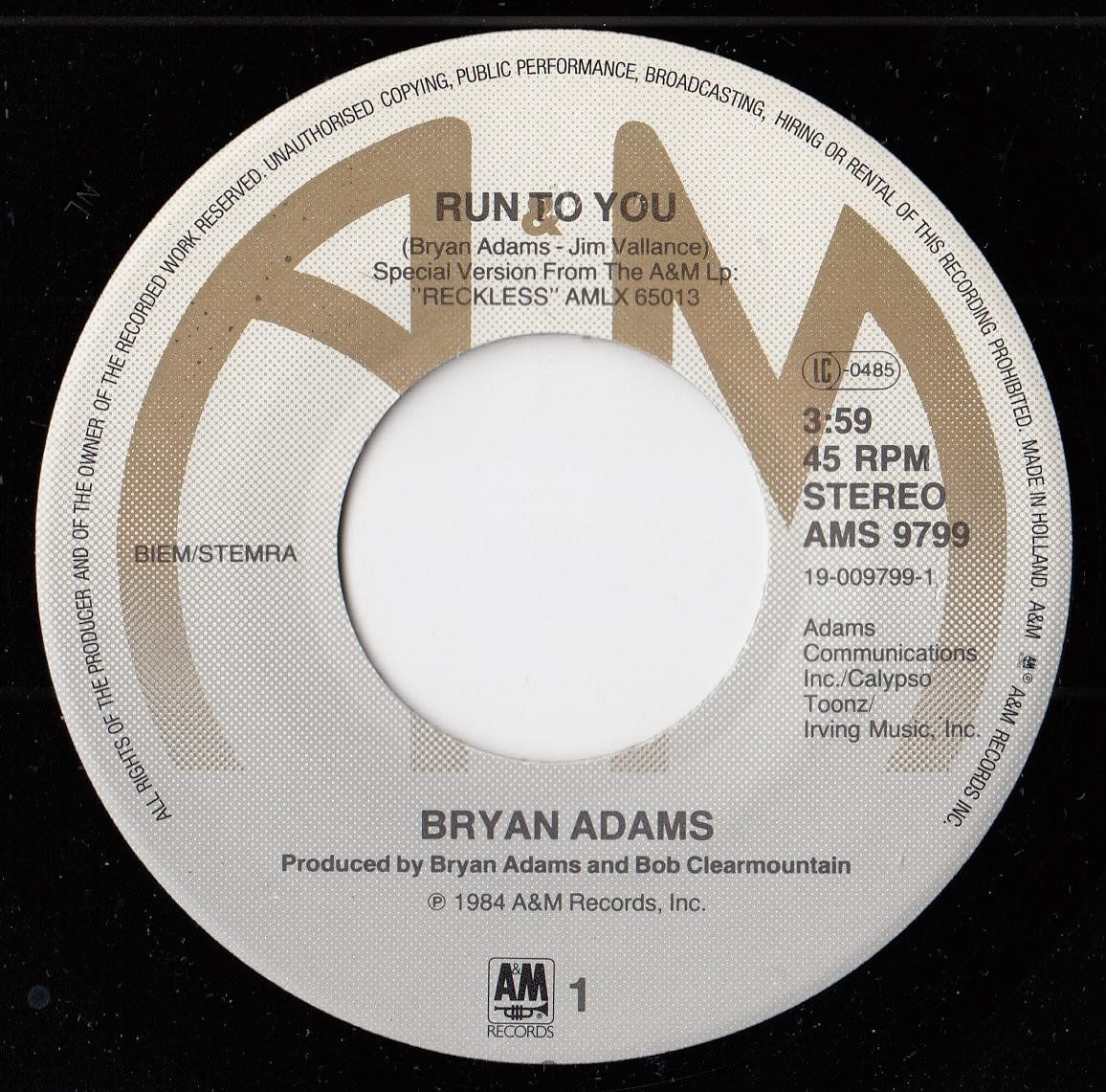 Dischi in vinile: Bryan Adams Vinyl Single von 1984 – Usato da Volketswil venduto da Abcrecords 2