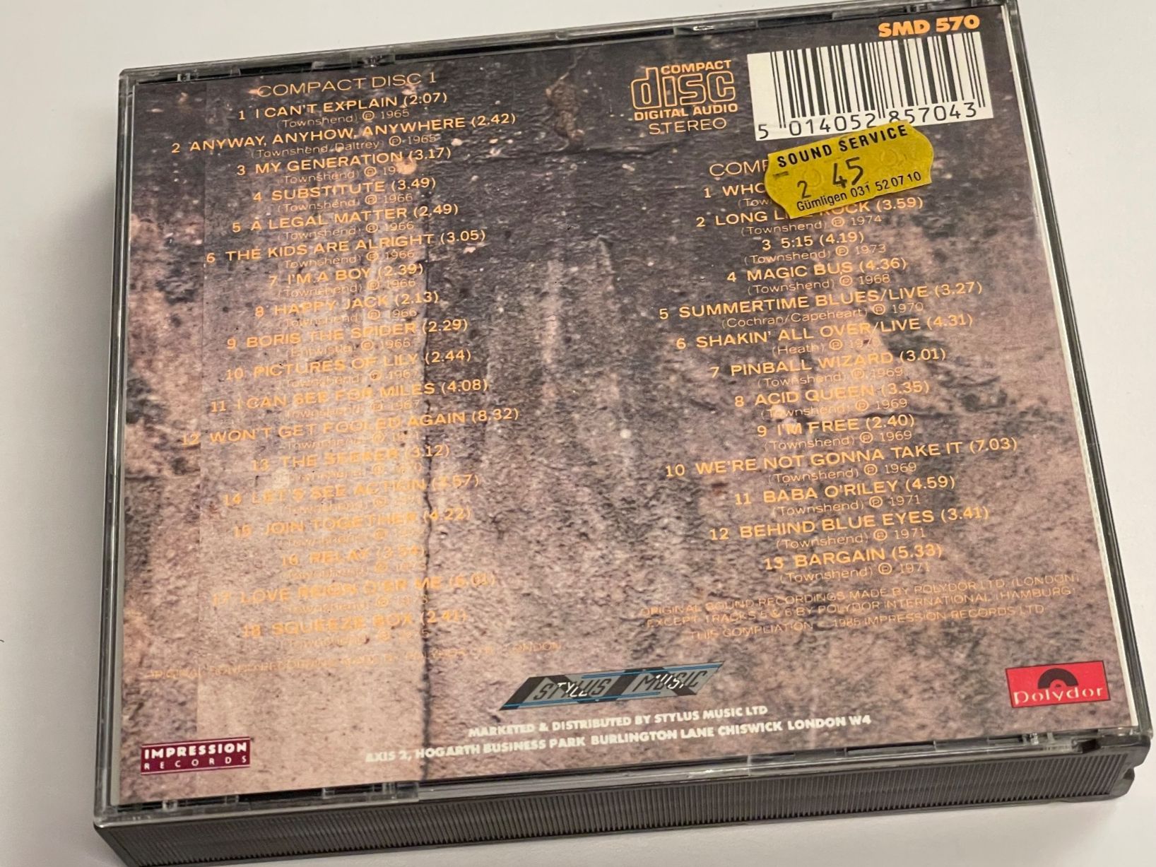 CD: The Who Remastered – Usato da Muri b. Bern venduto da AdidasCollector 1