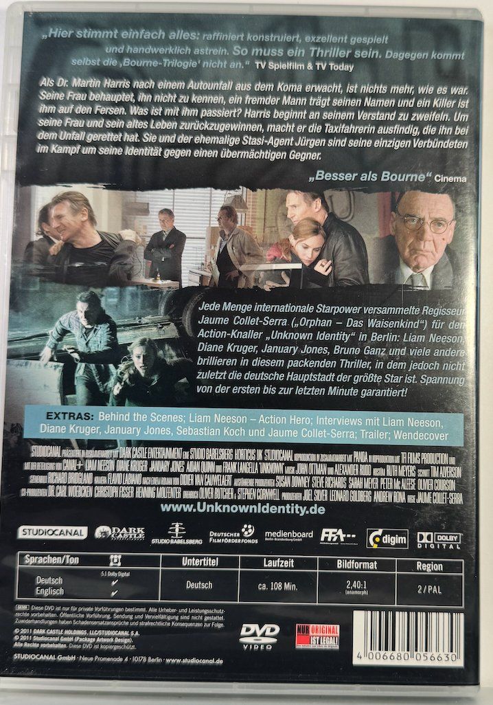 Tutti i DVDs: DVD UNKNOWN IDENTITY - LIAM NEESON – Usato da Wisen venduto da gigisna 2