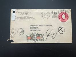 CH / USA alter Brief mit Nachportopaar No.45  (V304)