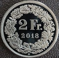 2 Franken 2018 pp / aus Münzsatz / in einer Münzkapsel