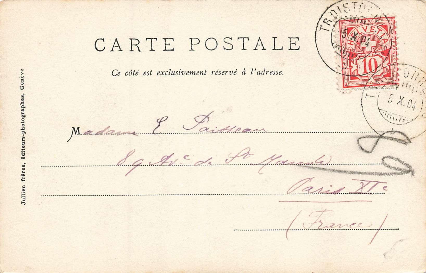 Cartoline postali: Ansichtskarte Près-Champery mit Ziegen und Hirtin – Usato da Schwyz venduto da Seffi56 1