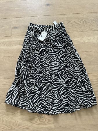 Zebra Print Midi Skirt - Size S