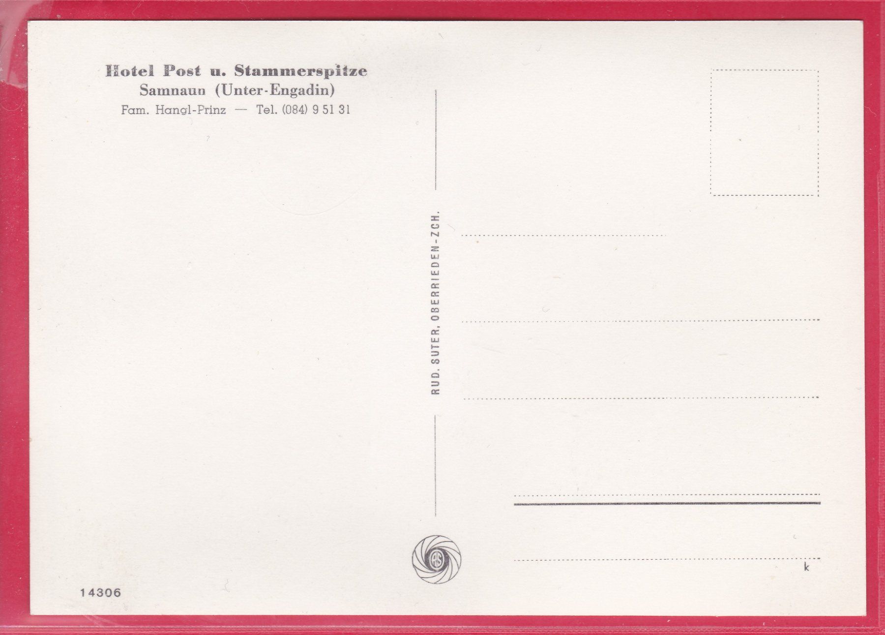 Cartoline postali: WERBEKARTE, SAMNAUN, HOTEL POST UND STAMMERSPITZE – Usato da Oberrieden venduto da Gebirgsstelze 1