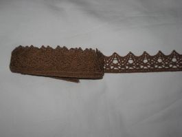 Häkel-/Klöppelspitze Baumwollgem. rehbraun 3cm breit