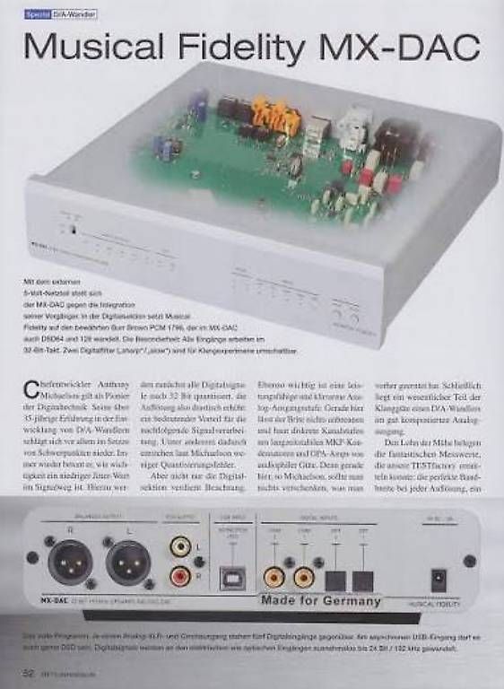 MUSICAL FIDELITY MX-DAC DSD USB (Gebraucht) in Satigny für CHF 349 ...