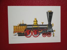 AK Bahn Kunst Color Zeichnung Svoboda Lokomotive Admont