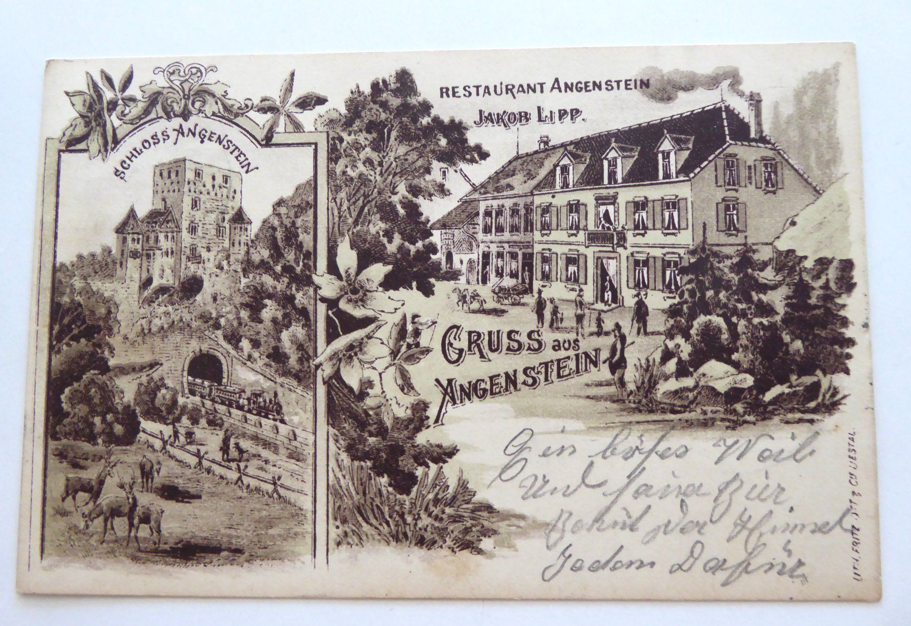 Cartoline postali: Duggingen Schloss Angenstein Tunnel mit Eisenbahn und Rest. – Usato da Aesch BL venduto da Kauri1