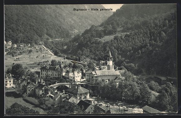 Ansichtskarten: AK Bignasco, Vista generale, 1916 – Gebraucht aus Berlin von bartko-reher