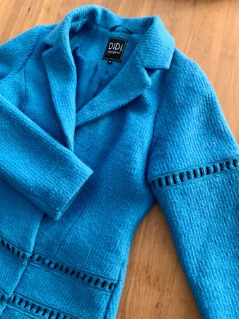 DIDI  Jacke Blazer Gr. 36 38, Wolle-Mix, blau tailliert