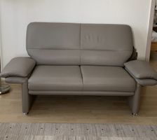 Sofa, 2-Sitzer, Echtleder, dunkelbeige, gute Qualität