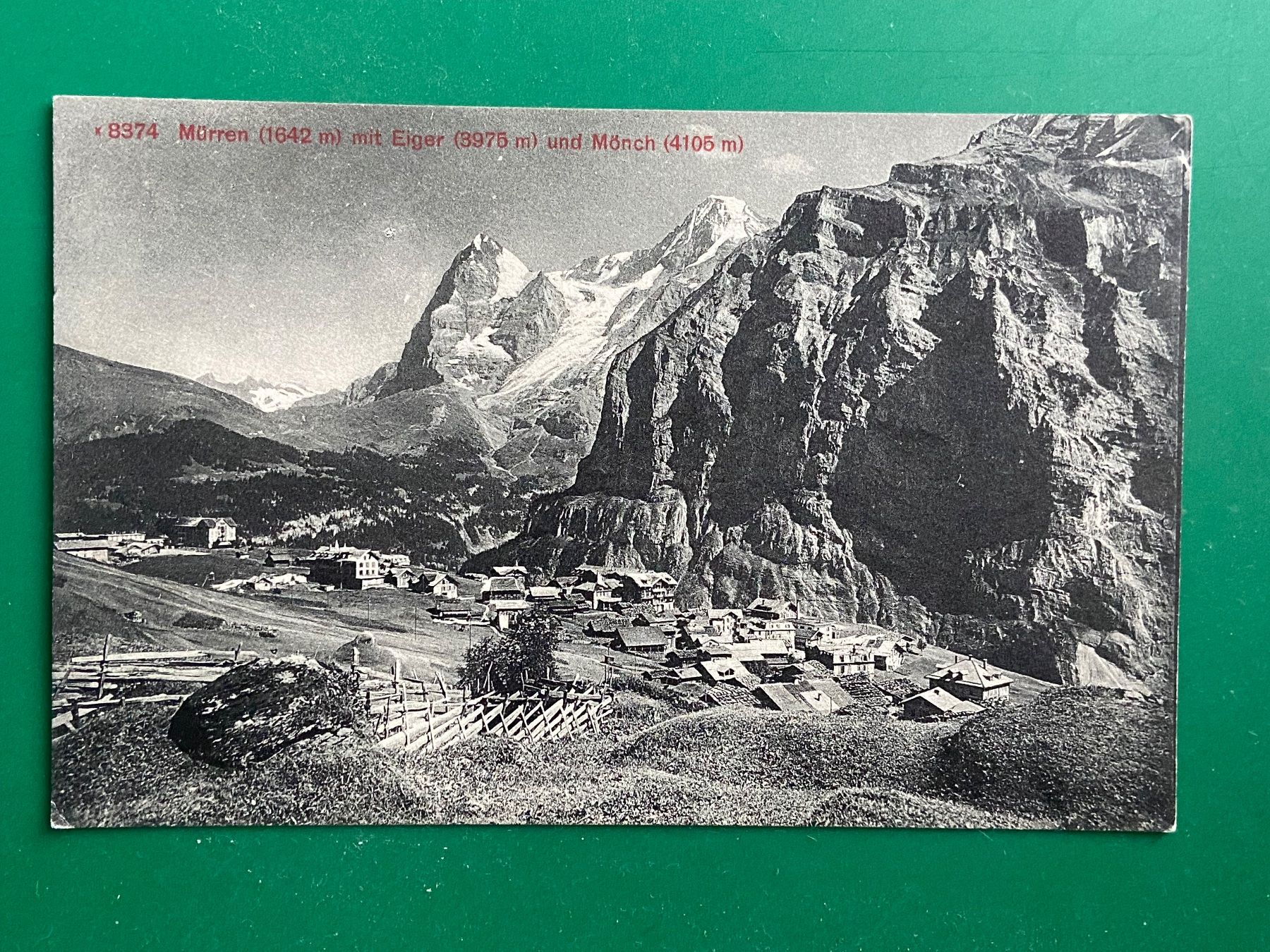 Ansichtskarten: Mürren mit Eiger und Mönch – Gebraucht aus Steg VS von _vinci_