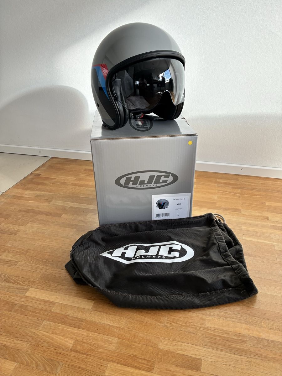 HJC Caschi & visiere: HJC V30 Jethelm mit integriertem Visier – Nuovo e nell'imballaggio originale da Luzern venduto da niccho