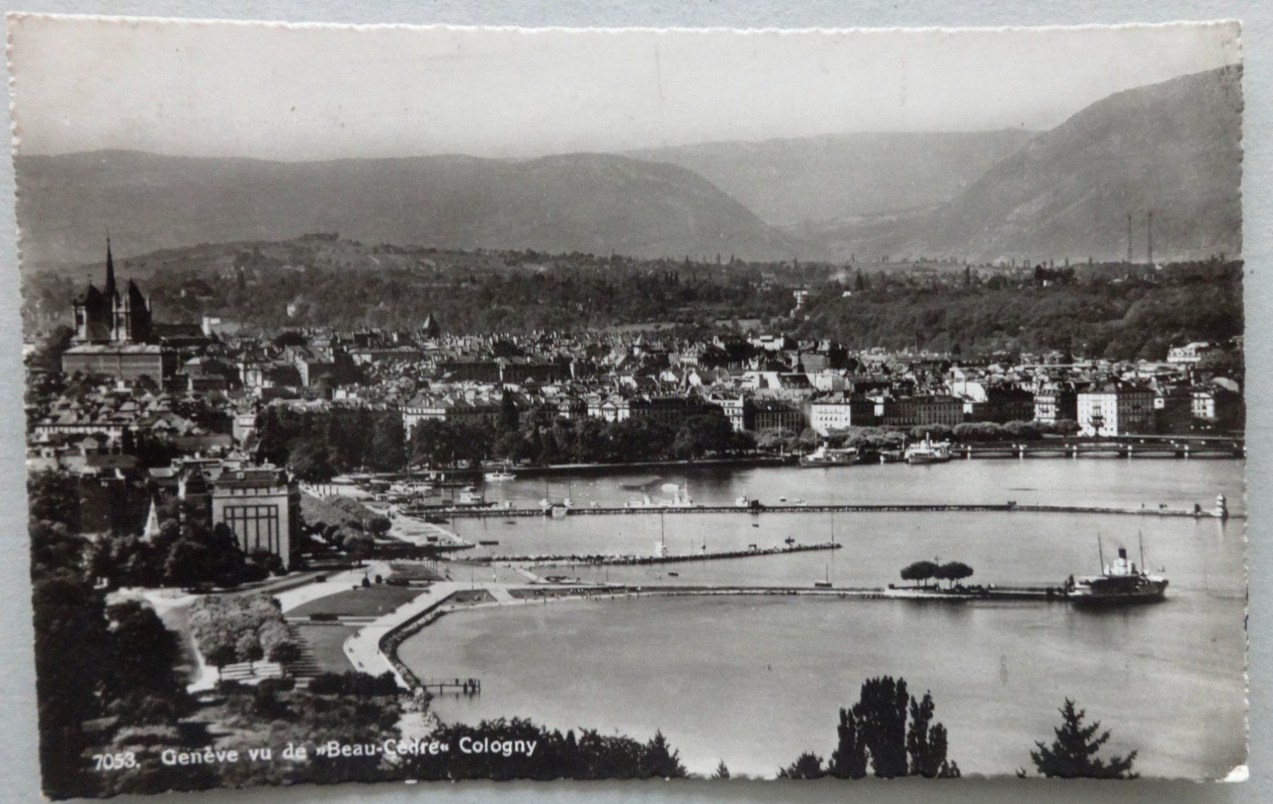 Ansichtskarten: Genève vu de "Beau-Cèdre" Cologny – Gebraucht aus Fétigny von Billy2miny