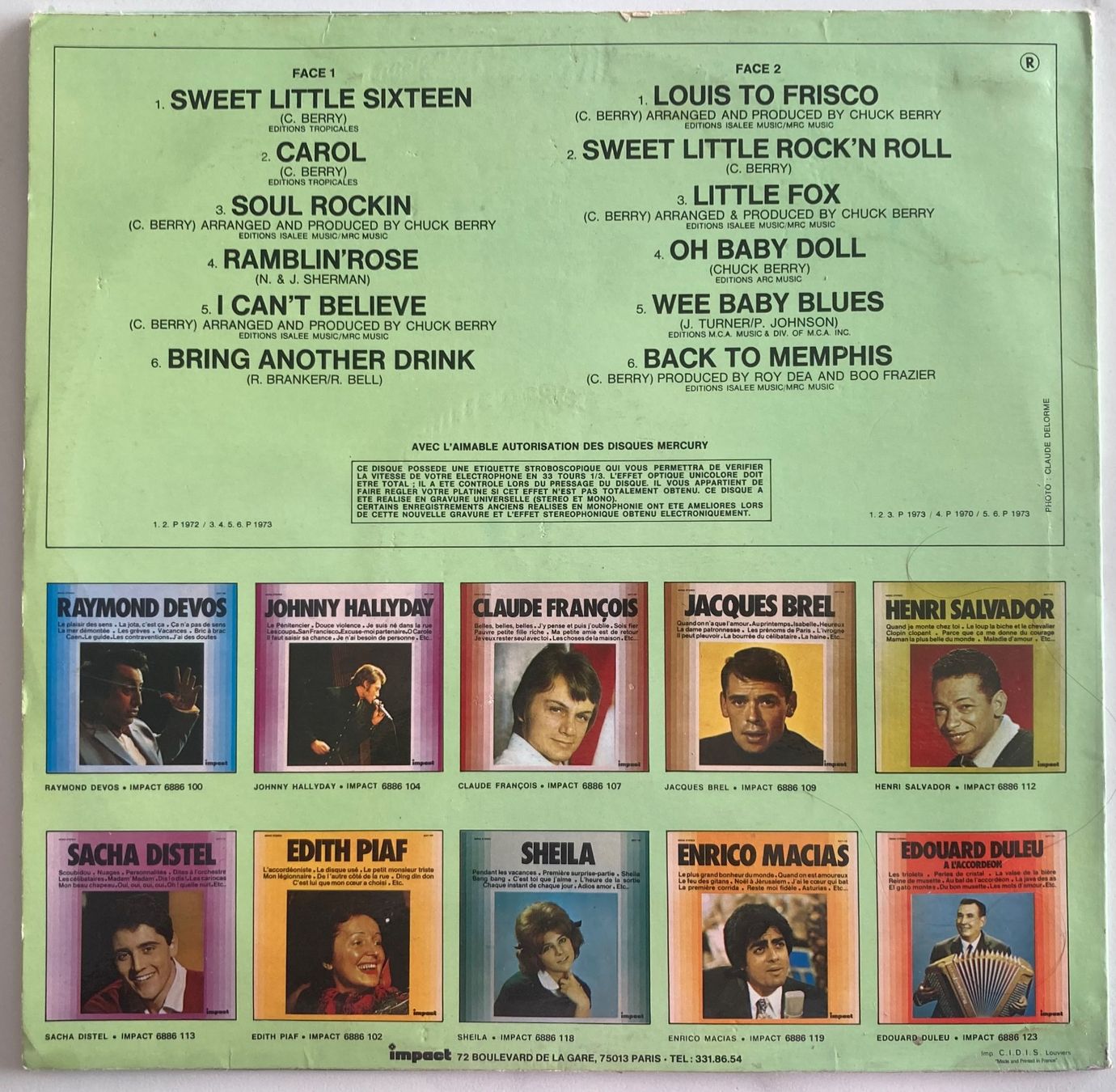Dischi in vinile: CHUCK BERRY - CHUCK BERRY – Usato da Poliez-Pittet venduto da Newtown-Records 1