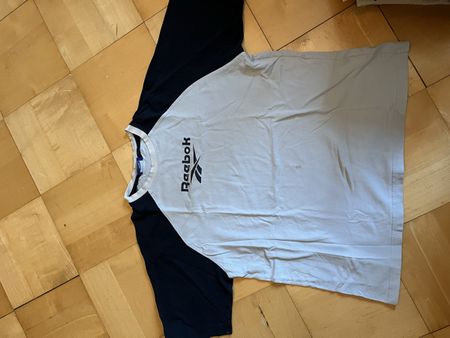 Reebok T-Shirt Grösse S Raglan dunkelblau/grau guter Zustand