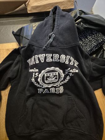 Kapuzenpullover dunkelblau Grösse M Uni Paris Logo