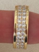 Luxus Elegante Ring Memoire Zirkonia 19/9 Farbe : Gold