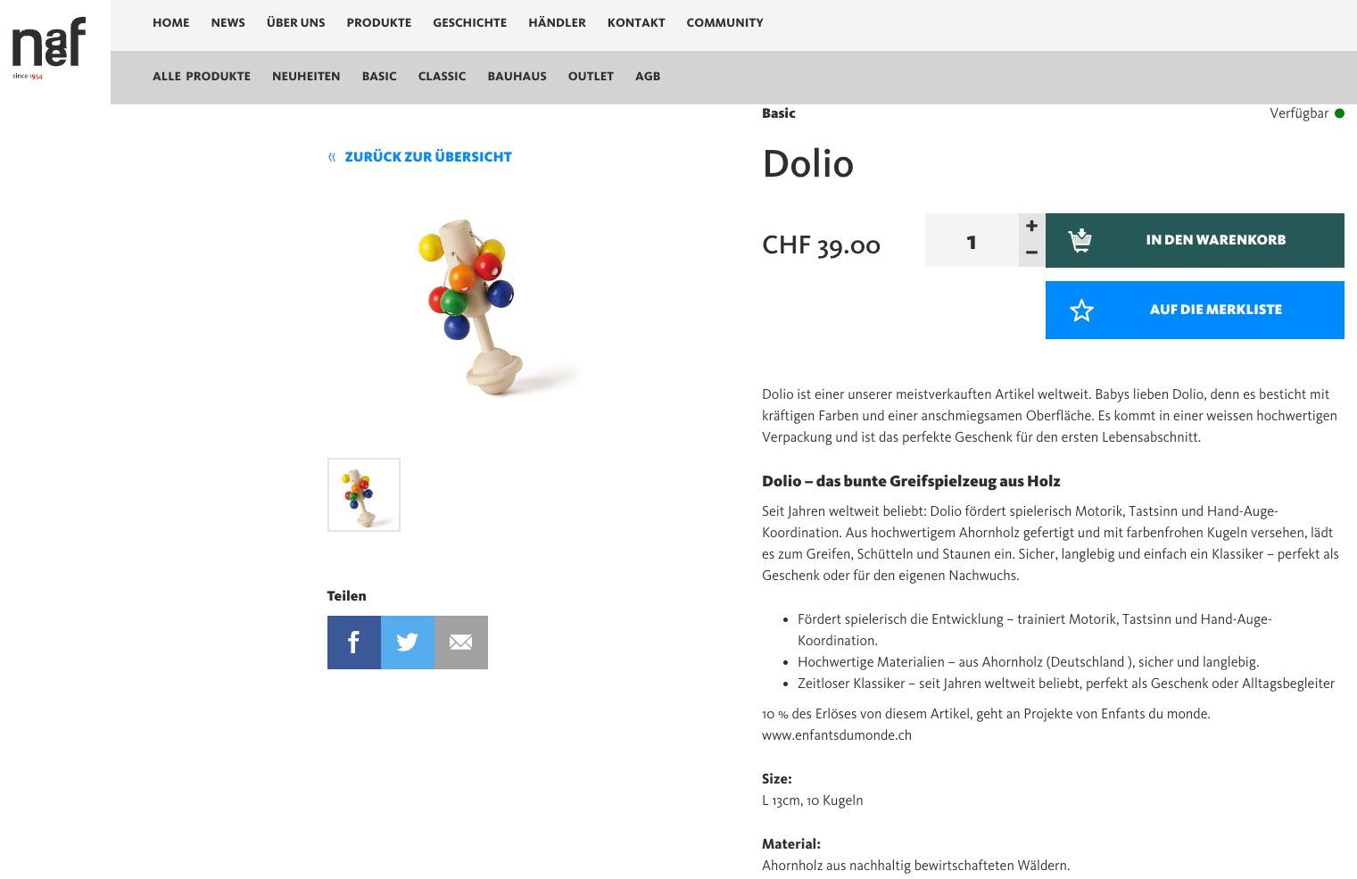 Giocattoli: NAEF Dolio Holzspielzeug – Usato da Zürich venduto da Good_old_days 4
