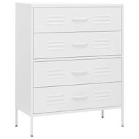 Commode Blanc 80x35x101,5 cm Acier