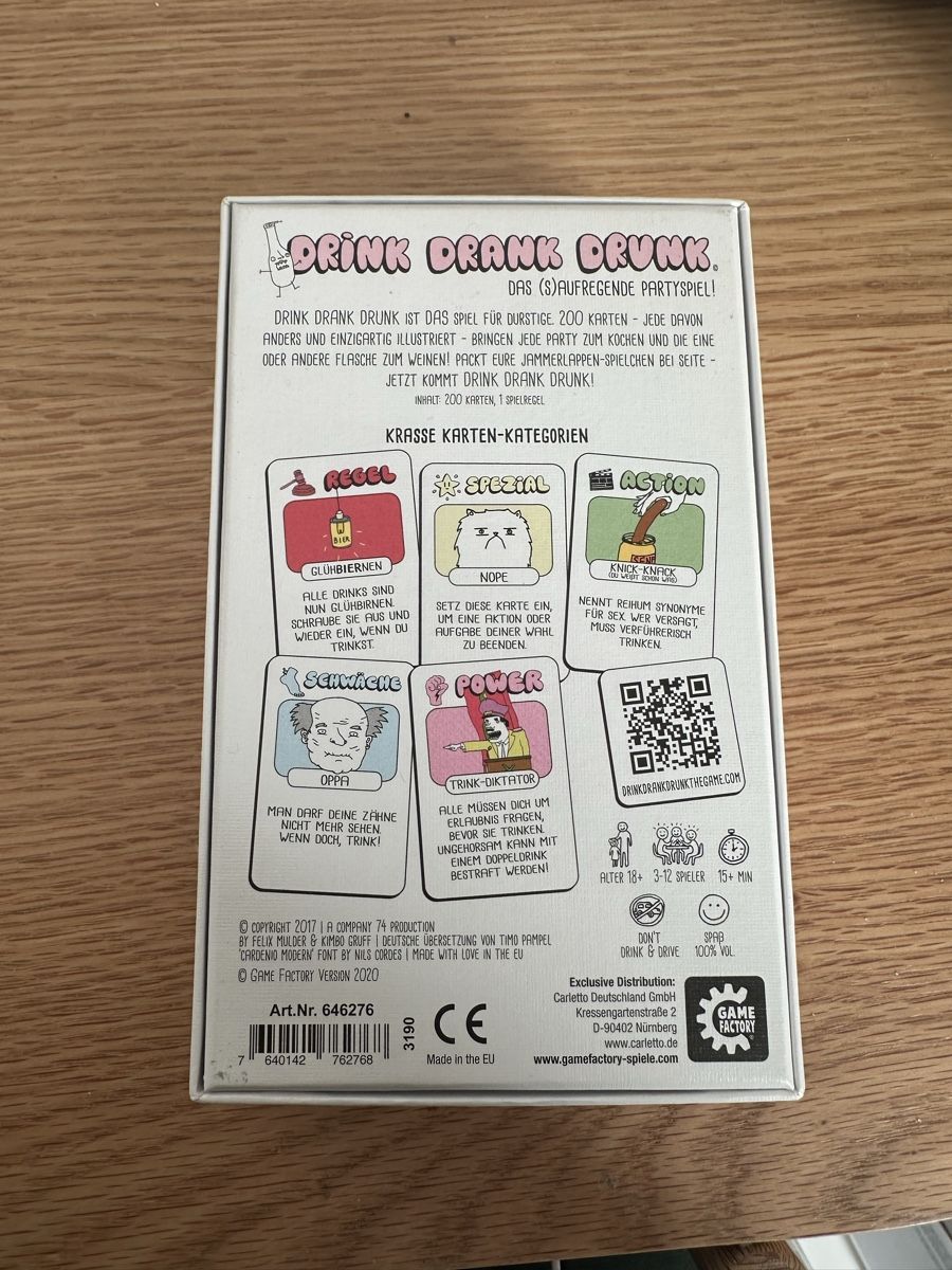 Jeux: Spiel Drink Drank Drunk – Neuf (Voir description) à Basel par ronjalg 1