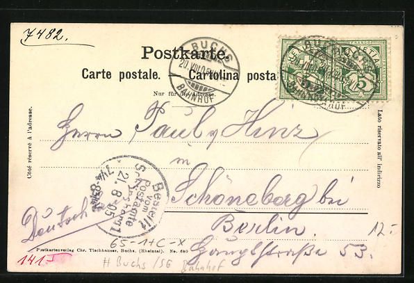 Cartoline postali: Buchs /SG, Partie am Bahnhof, Blick zum  – Usato da Berlin venduto da bartko-reher 1