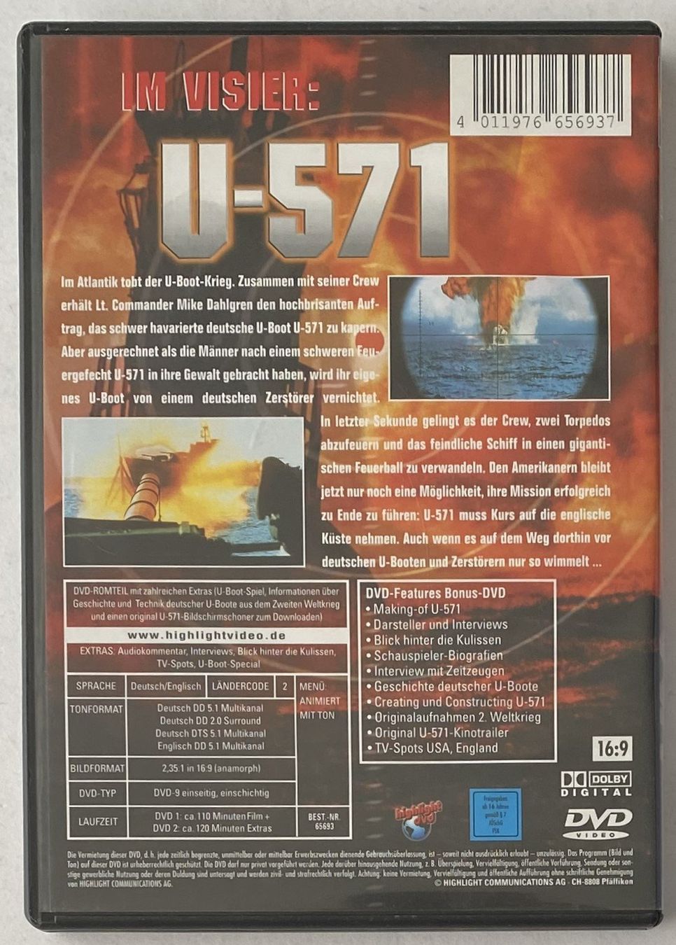 Tutti i DVDs: U-571, 2 DVDs – Usato da Flums venduto da Asquillo 1