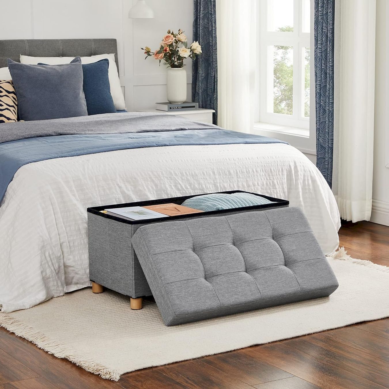 Panchine: SONGMICS Sitzbank Hellgrau – Nuovo e nell'imballaggio originale da Bottighofen venduto da zaap 3