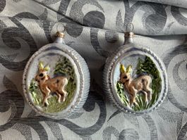 Christbaumkugeln Hirsch Reh Shabby chic Medaillons
