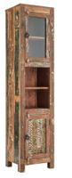 Hochschrank RECLAIM recycletes Massivholz bunt 45 x 188 cm