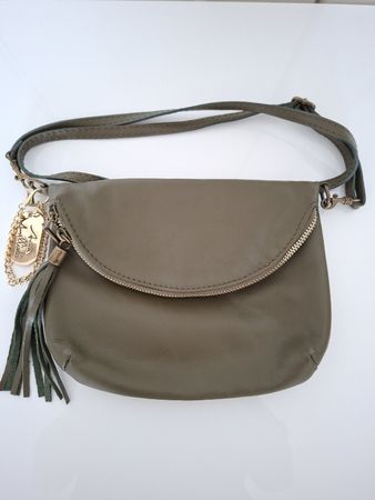 Sac bandoulière en cuir Anna Morellini "Alice" – Vert olive