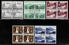 1954, B66-70, Viererblockserie gestempelt Orts-ET (14481)