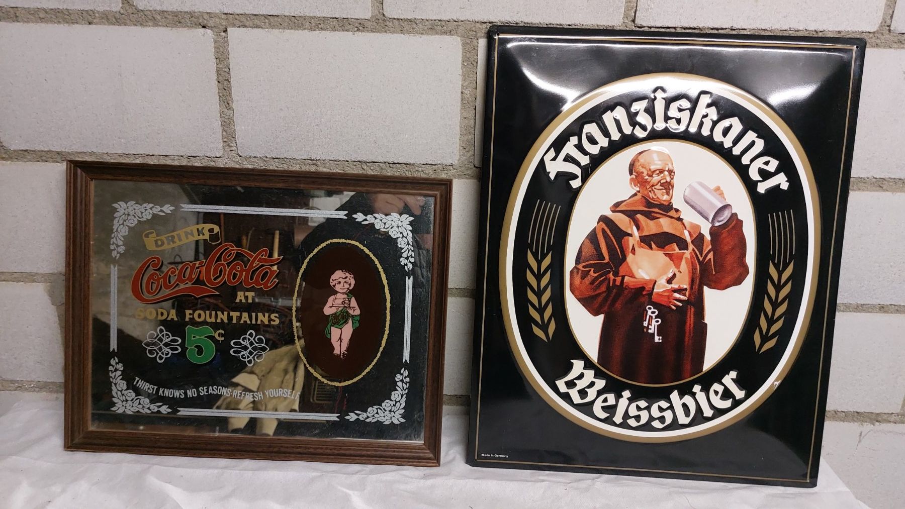 Insegne: Emailschild Franziskaner Weissbier – Usato da Ehrendingen venduto da Bert31