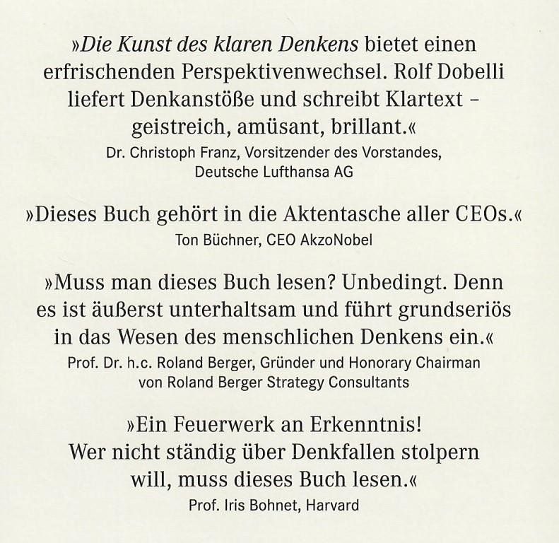 Libri: Die Kunst des klaren Denkens – Nuovo e nell'imballaggio originale da Mauren venduto da Yeelen 3