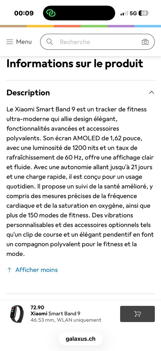 Xiaomi Smartwatch: Xiaomi Smart Band 9 – Gebraucht aus Clarens von rib_9qz8 1