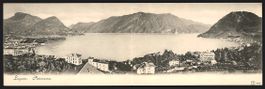 Klapp-AK Lugano, Panorama mit Blick übe